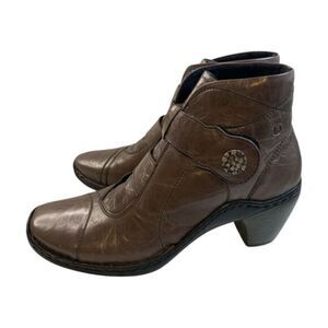 NIB Josef Seibel Women’s Muster Brown Leather 2” Heel Ankle Boots - Size 6.5